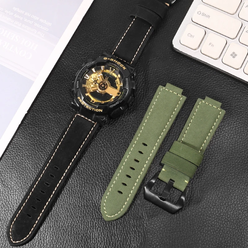 

Vintage Watch Strap for Casio DW5600 DW-5600 GW-B5600 GW-M5610 GA 110 100 120 GA2100 Modified Matte Leather Watch Strap