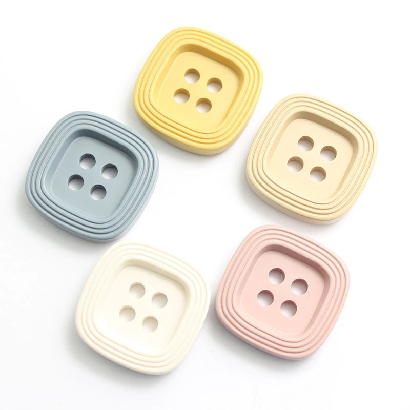 20PCS Square 4-Holes Resin Buttons Four Eye Paint Coat Windbreaker Button Color Spot Women\'s Buttons Accessories 18-30mm