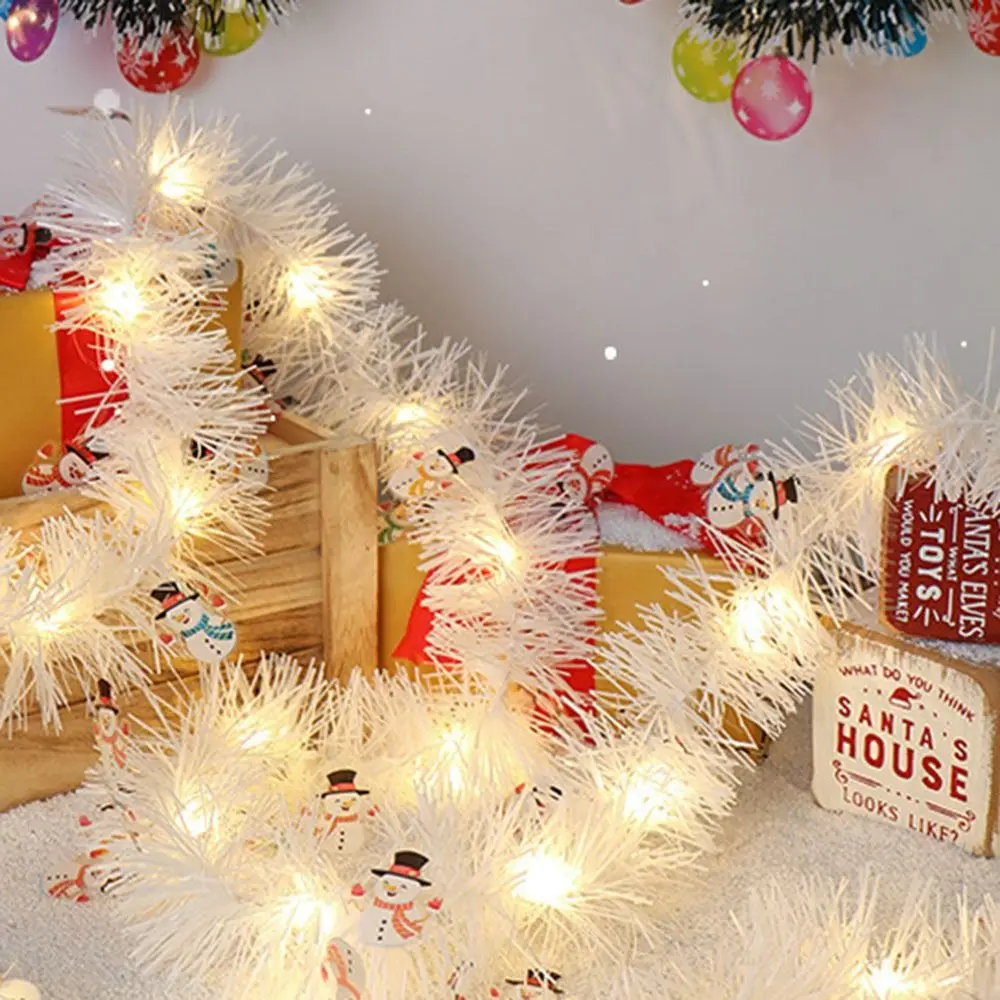 Corda de luz divertida de 5 metros, decoração de floco de neve de Papai Noel, arranjo de cena de Natal e Ano Novo