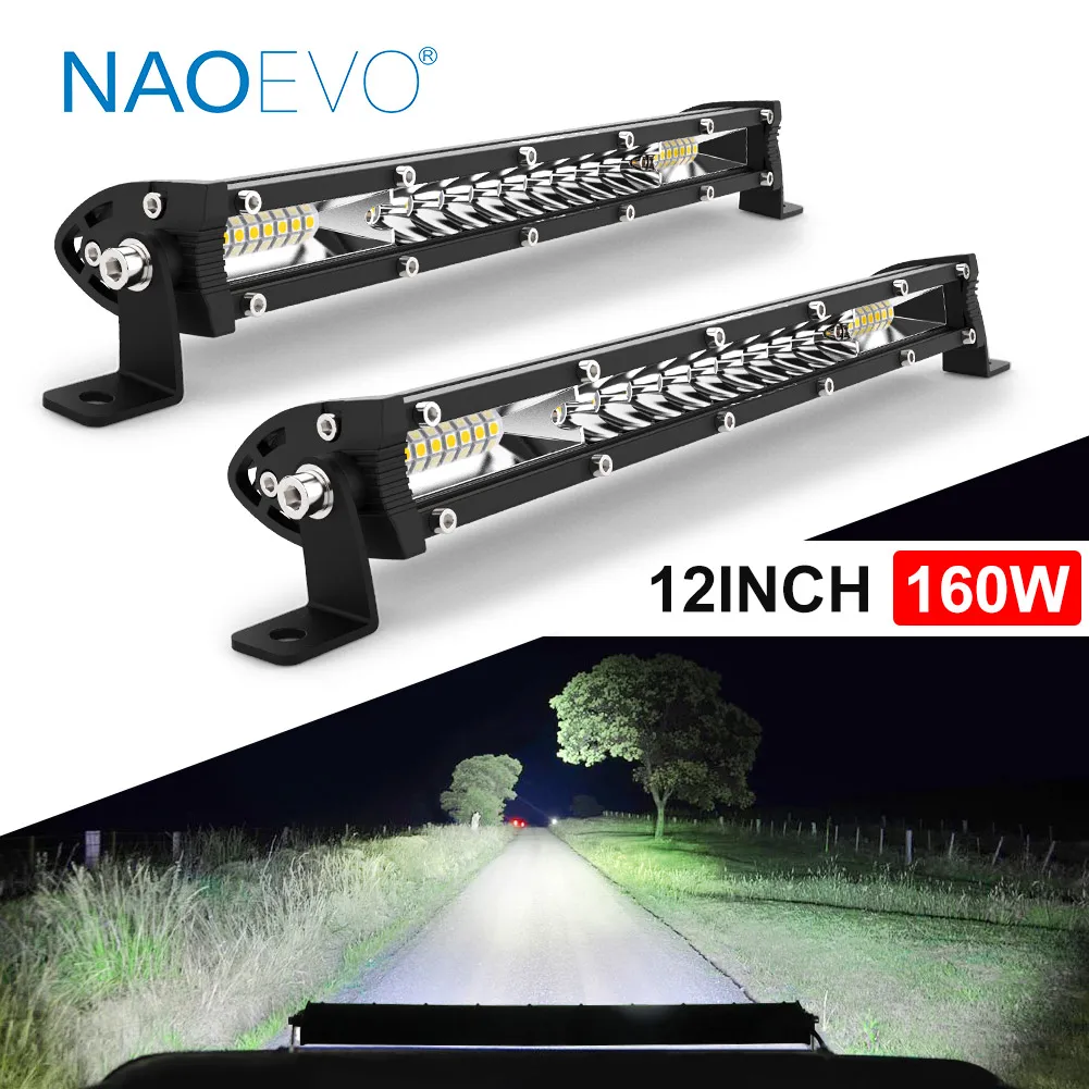 NAOEVO Slim Led Light Bar 12 inch: De Perfecte Quad Led Light voor Offroad en Professionele Gebruik