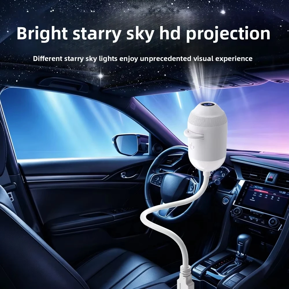 Novelty USB Starry Sky Projection Light for Car Interior, Home, Bedroom, Nightlight, Romantic Galaxy Atmosphere Light
