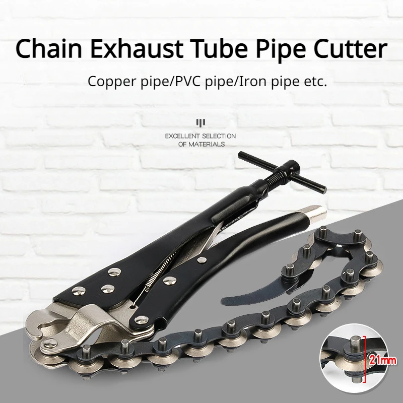 Chain Exhaust Tube Pipe Cutter Multi Wheel Blade Tail Pipe Cutter Chain Cutter Automotive Exhaust and Tailpipe Chain Cutter Tool