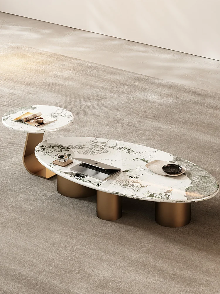 

Multicolor Natural Stone Coffee Table Modern French Luxury Art Design Master Designer Customizable