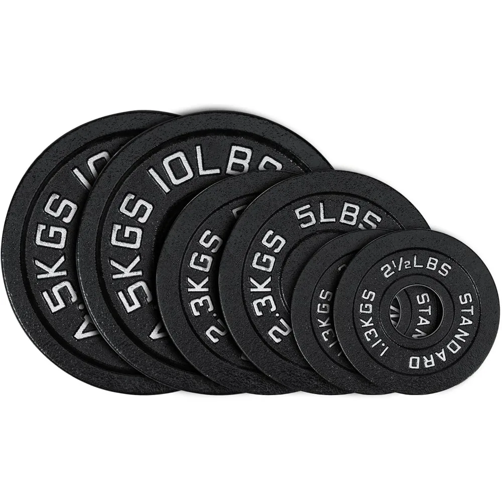 Cast Iron 2-Inch Weight Plates Set for Strength Training, Weightlifting and Crossfit in Home & Gym