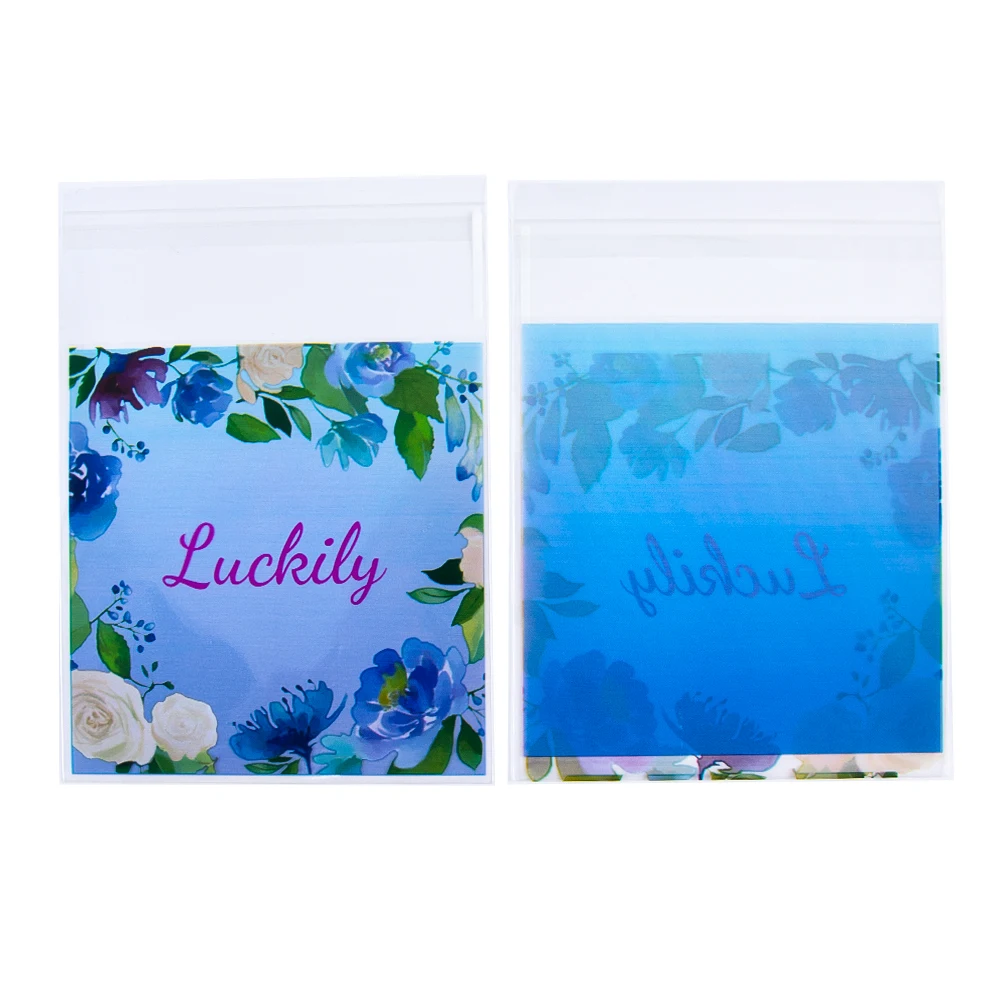 50pcs Lucky Plastic Opp Bags Self Adhesive Pouches for Beads Jewelry Storage Packaging Gift Bag Small Cards Holder
