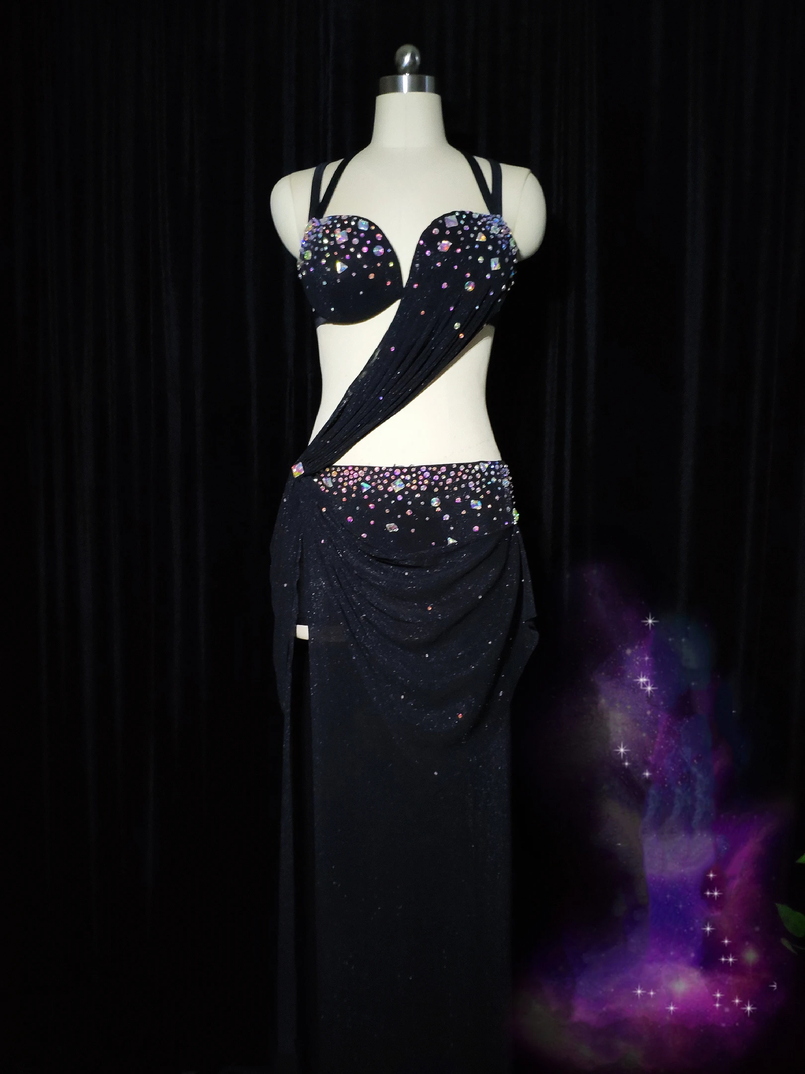 Belly Dance Adult And Children'S Dress AB Stone High-End Custom Hollow Tango Samba Women'S Professional Clothing