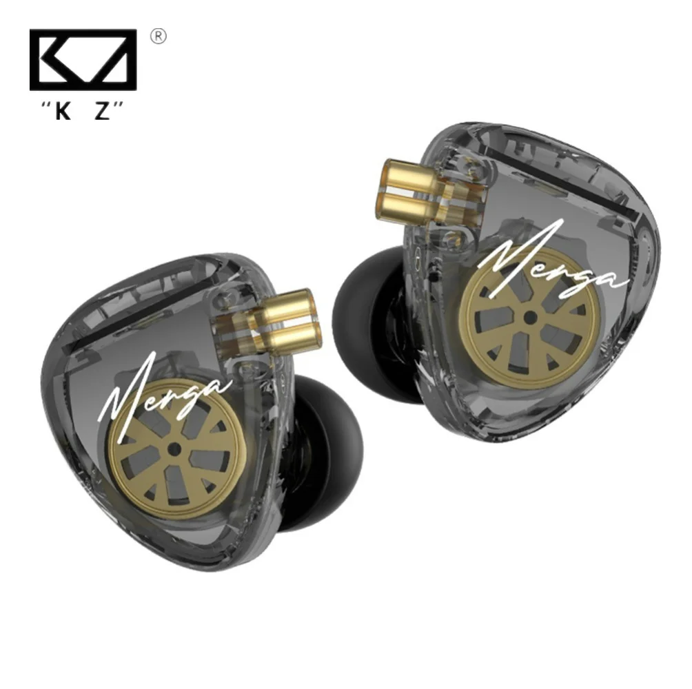 KZ Merga Wired Earphones 2DD Dynamic Drivers Headphones Quad Driver Sound High Resolution HIFI Bass Music Earbuds Gaming Headset