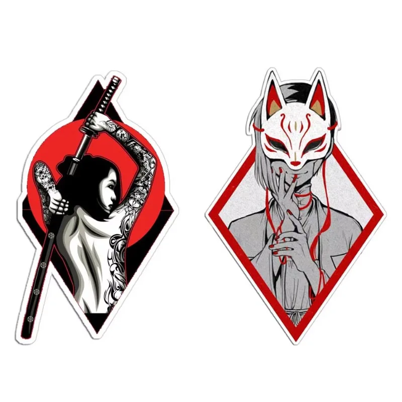 

Matt Vinyl Decals Japanese Female Samurai Pegatinas Waterproof Car Stickers for Helmet Pitcher Laptop Luaggage Fridge Decorate