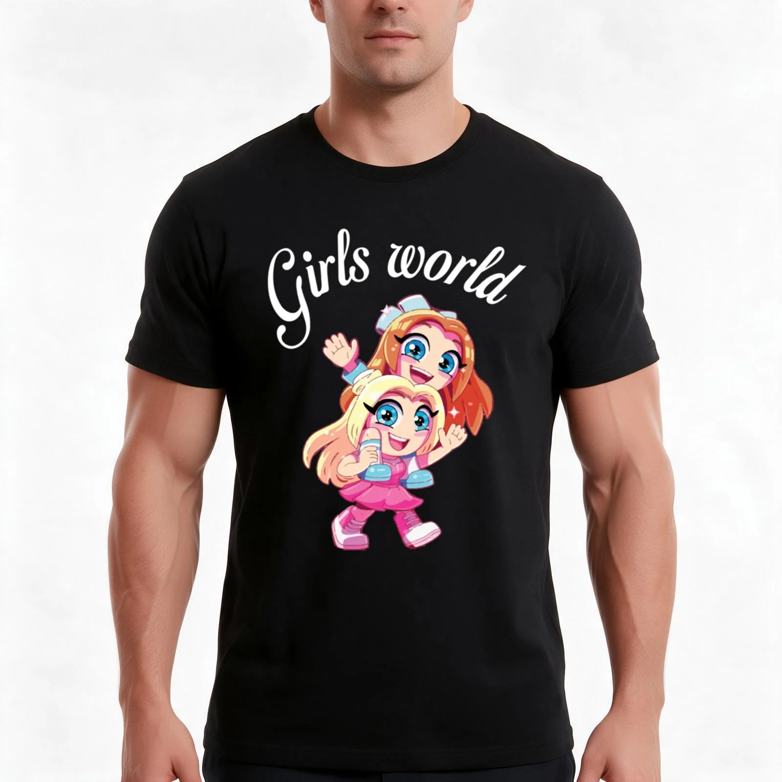 hey cuties com T-Shirt, Summer Casual Cotton Tee, Oversized Streetwear Tops, Vintage Graphic Print, Loose Fit Short Sleeve