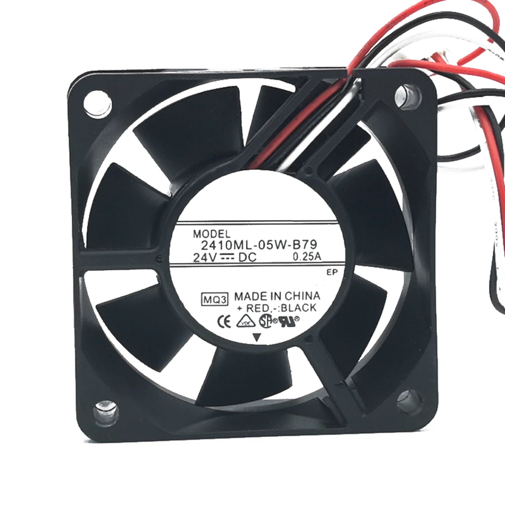

Cooling Fan 2410ML-05W-B79 DC 24V 0.25A 6CM 6025 60X60X25MM 3-Wire