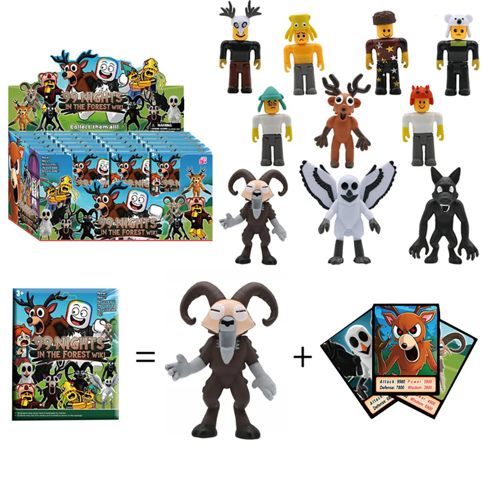 Nuovo 99 notti nella foresta Figure Borsa cieca Modello 99 notti nella foresta Figurina Horror Cervo Gufo Capra Lupo PVC Ornamento Giocattoli