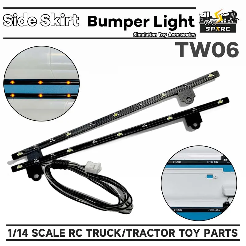 LED Side Skirt Lights Lamp Bar Voltage For 1/14 Tamiyaa RC Dump Truck Tractor SCANIAA 770S 4X2 56379 JUUWBA Toy Modle Parts
