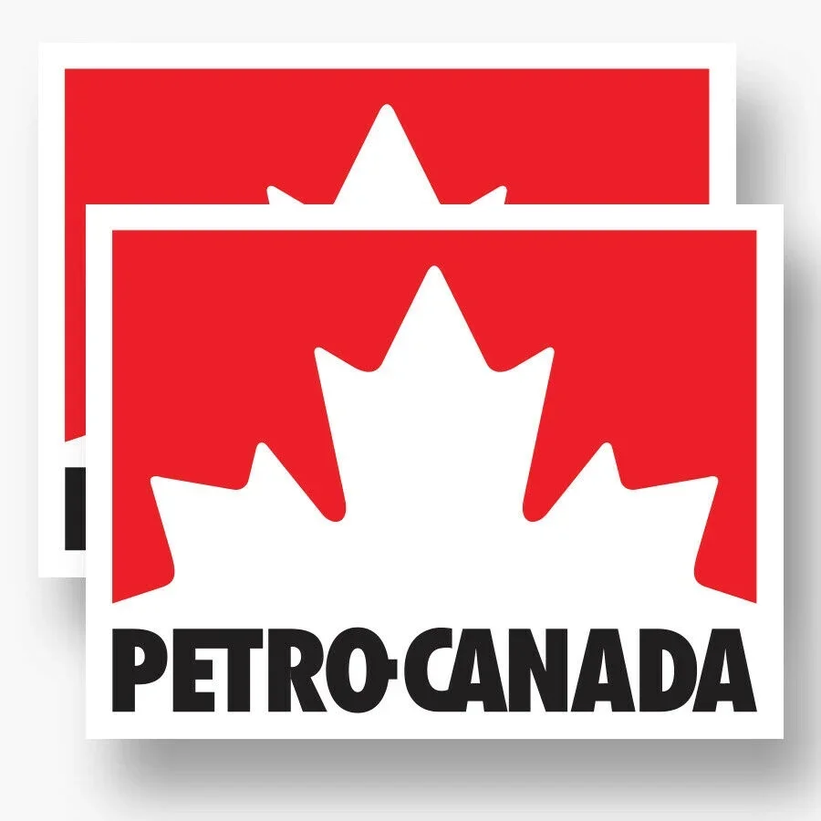 For 2x PETRO CANADA Sticker Vinyl Decal Gas Fuel Oil Petrol Sponsor Gas Station Pump