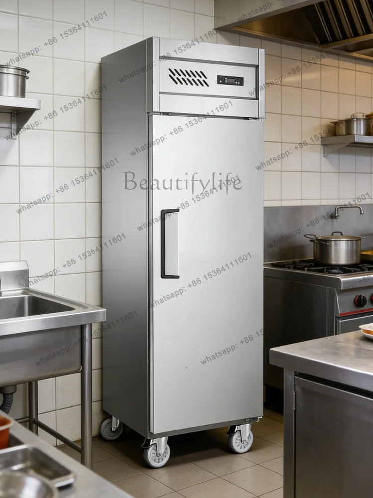 YJ Commercial Stainless Steel Upright Cabinet Single Door Refrigerator Freezer For Restaurant Kitchen