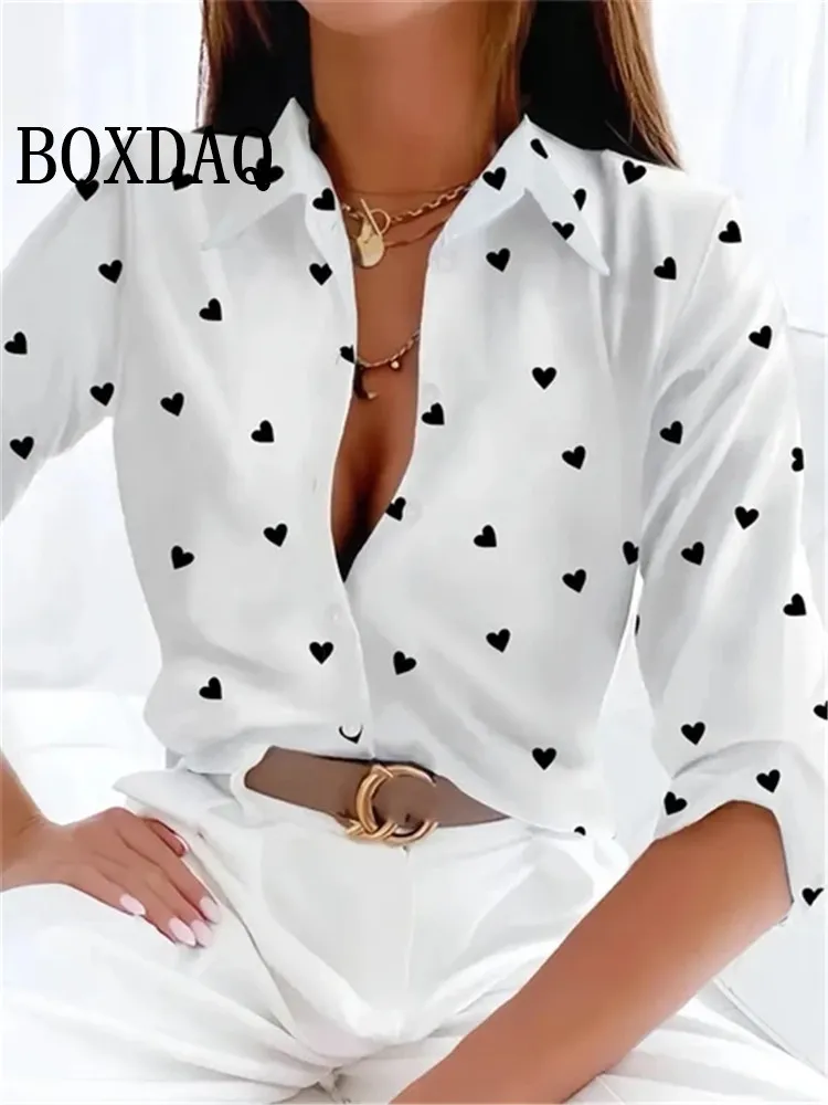 2024 Luipaard Print Patroon Revers Knop Vrouwen Shirt 3D Gedrukt Casual Mode Lange Mouw Knop Shirts Nieuwe Lente Kleding top