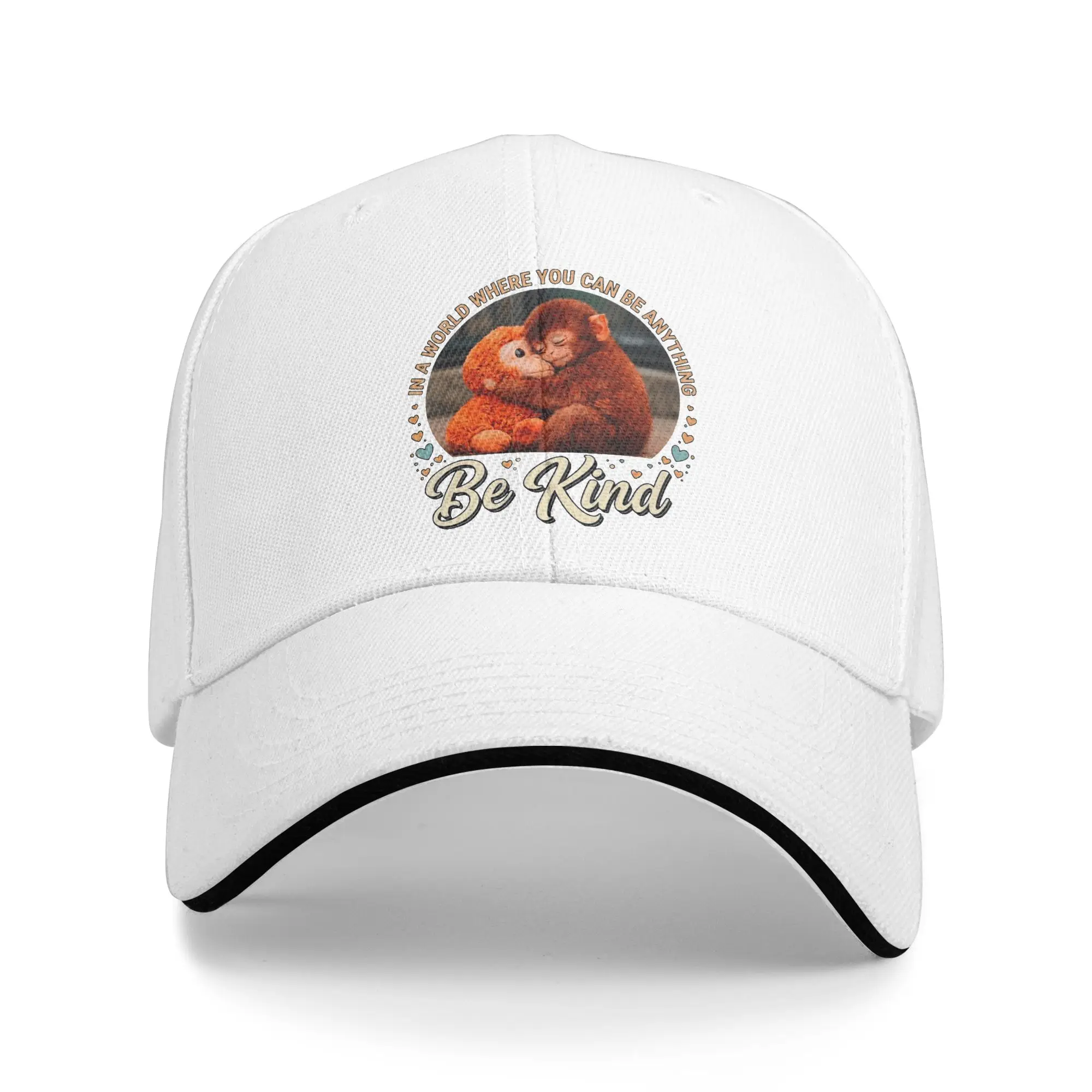 in the World Where You can be Anything Be Kind Monkey Punch Sun Baseball Cap Summer Men Design Trucker Hat Fashion Snapback Cap