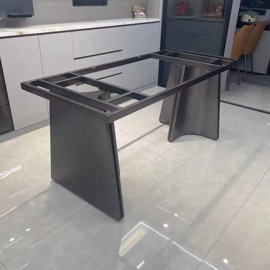 Simple metallegs bracket stainless steel dining table feet marble base luxury stone tea table shelf rock slab table legs