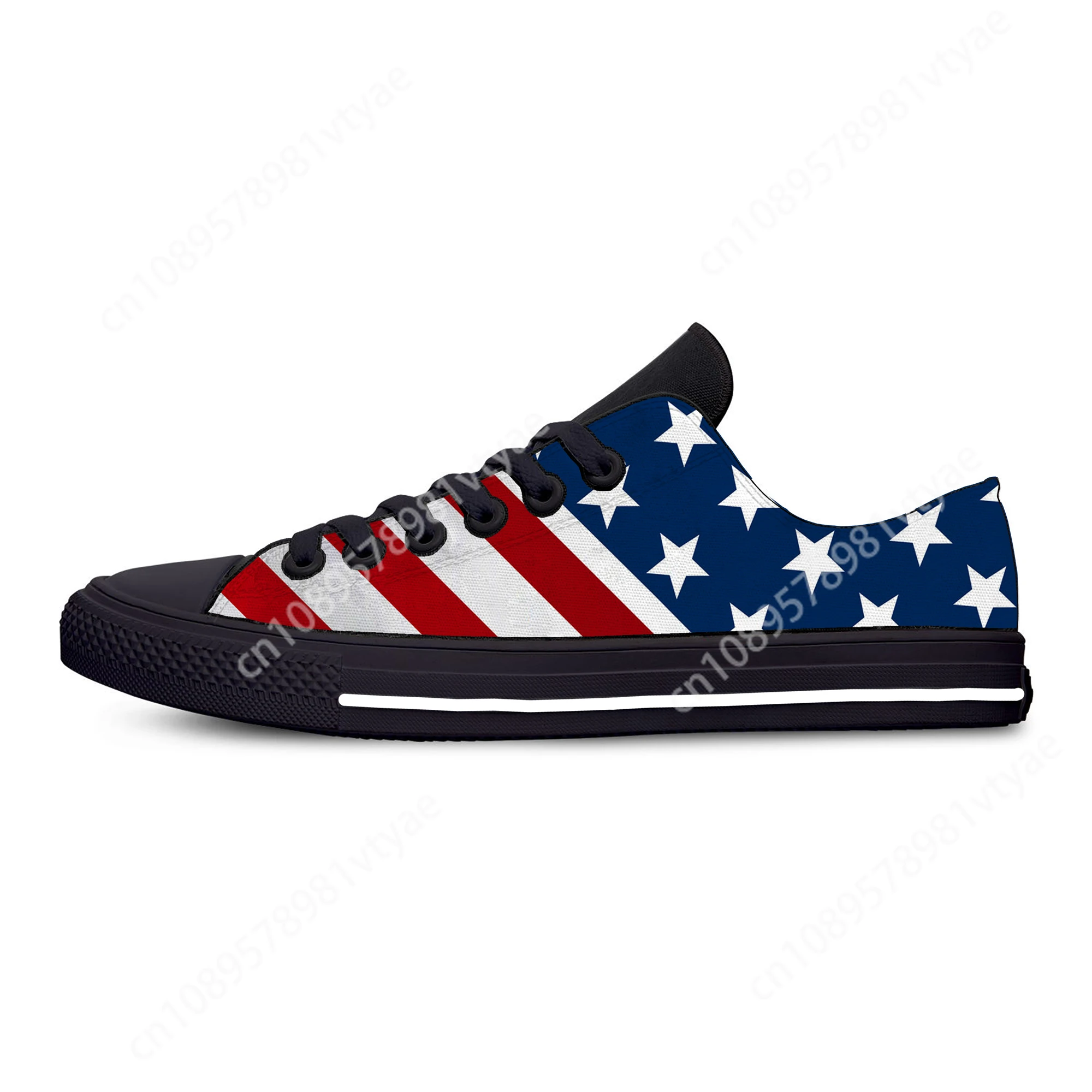 

Hot Summer Stars Patriotic Fashion Casual Shoes USA American Flag Low Top Lightweight Men Women Sneakers Classic Board Shoes