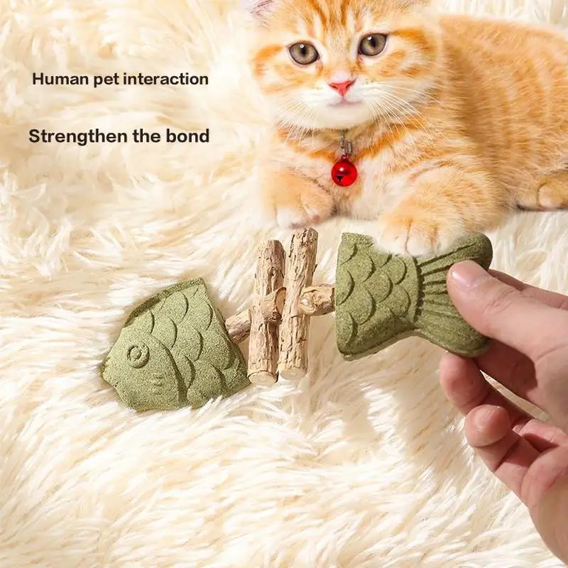 Cat Toys Bionic Fish Bones Cat Chewing and Cleaning Teeth Cat Self Entertainment Toys Licking Pet Toys Supplies in stocks