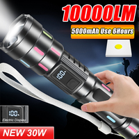 Ultra Powerful 10000LM LED Flashlight Rechargeable Tactical  Zoomable Emergency Torch Use 26650 Battery Camping Fishing Lantern