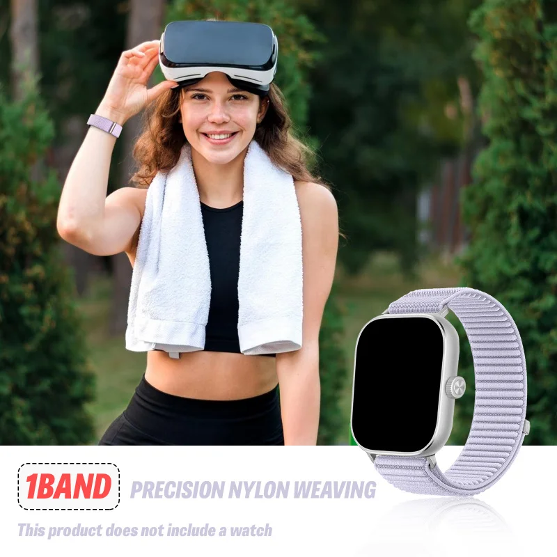 Wild Mountain Pattern Woven Band for Redmi Watch 6/5/4 For Xiaomi 8 Pro/9 Pro Breathable, Sweat-Absorbent Nylon Strap