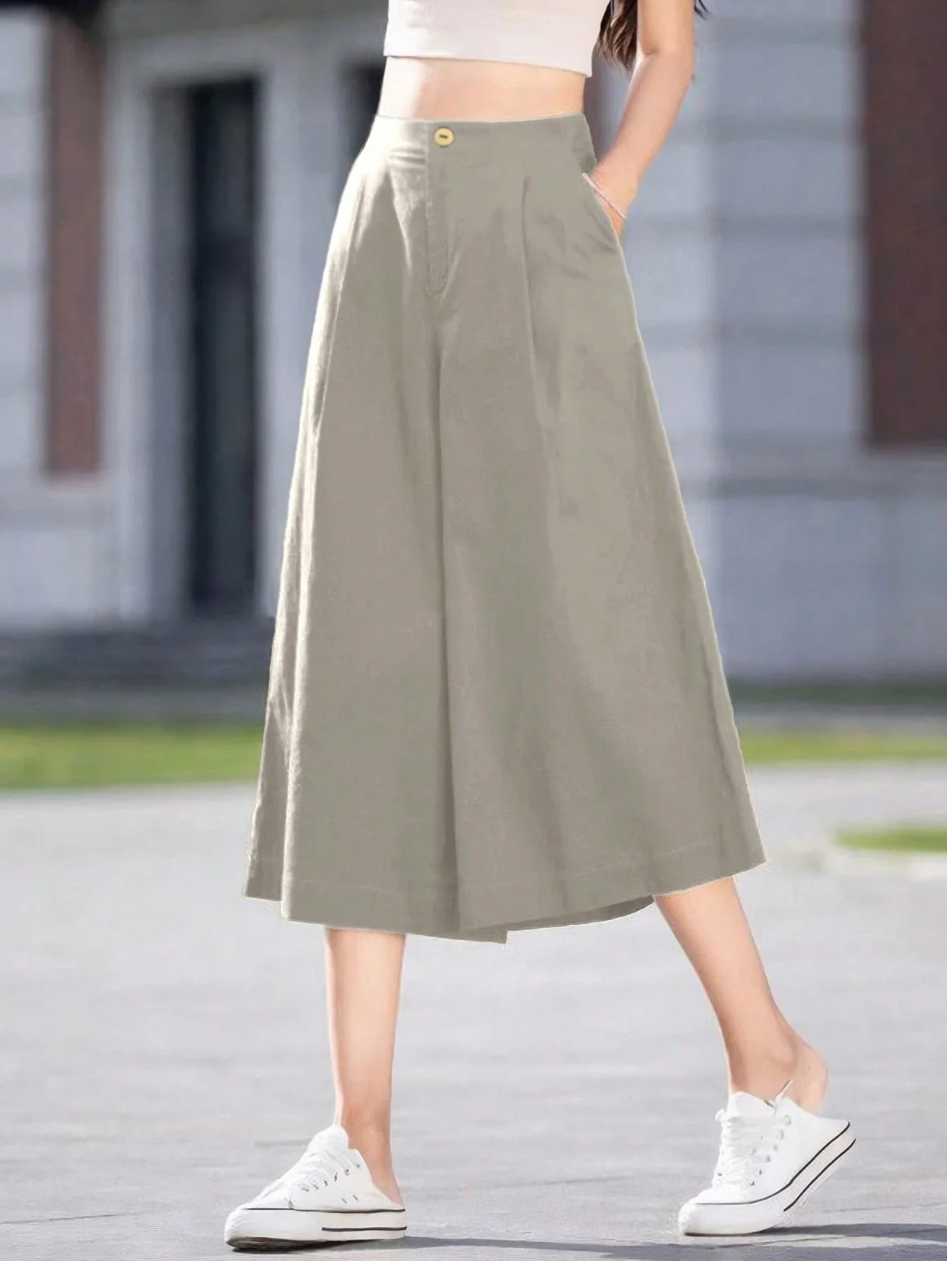 

Женские повседневные свободные брюки широкого кроя длиной до икр с карманами