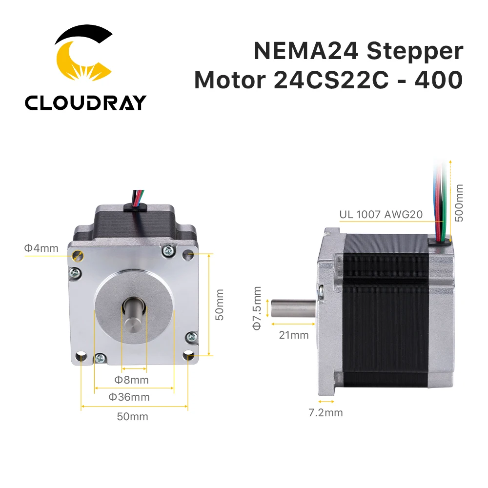 Nema 24 Stepper Motor Kit 2 Phase 2.2N.m 4A Stepper Motor 18-50VAC Driver for CNC Kit Engraving Milling Machine