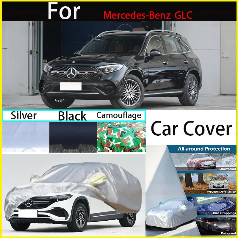 

Outdoor Protection Full Car Covers Snow Cover Sunshade Waterproof Dustproof Exterior for Mercedes-Benz GLC Car Cover