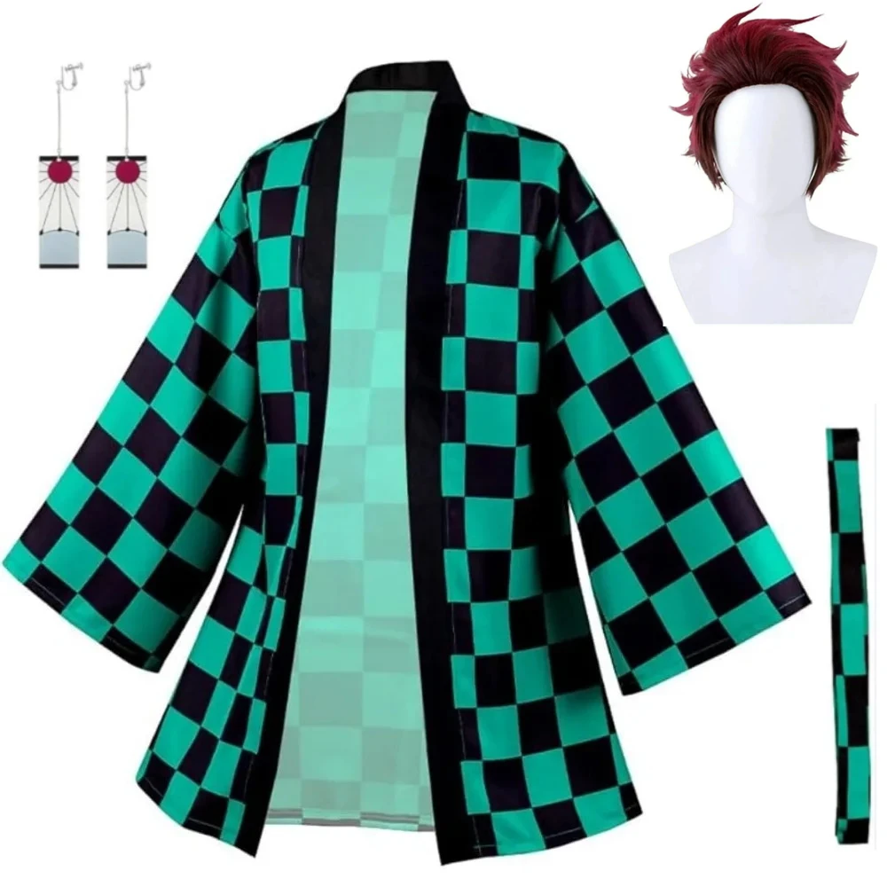 

Demon killer Cosplay Cloak Tomioka Giyuu Cardigan wig Kimono Kochou Kanae Costume Japanese Anime Haori Halloween Outfit