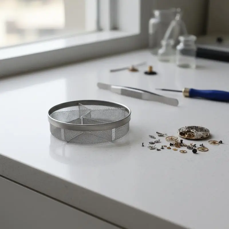 Stainless Steel Watch Cleaner Basket Mesh Tray - Watch Cleaning Machine Parts & Jewelry Repair Tool for Professional Use