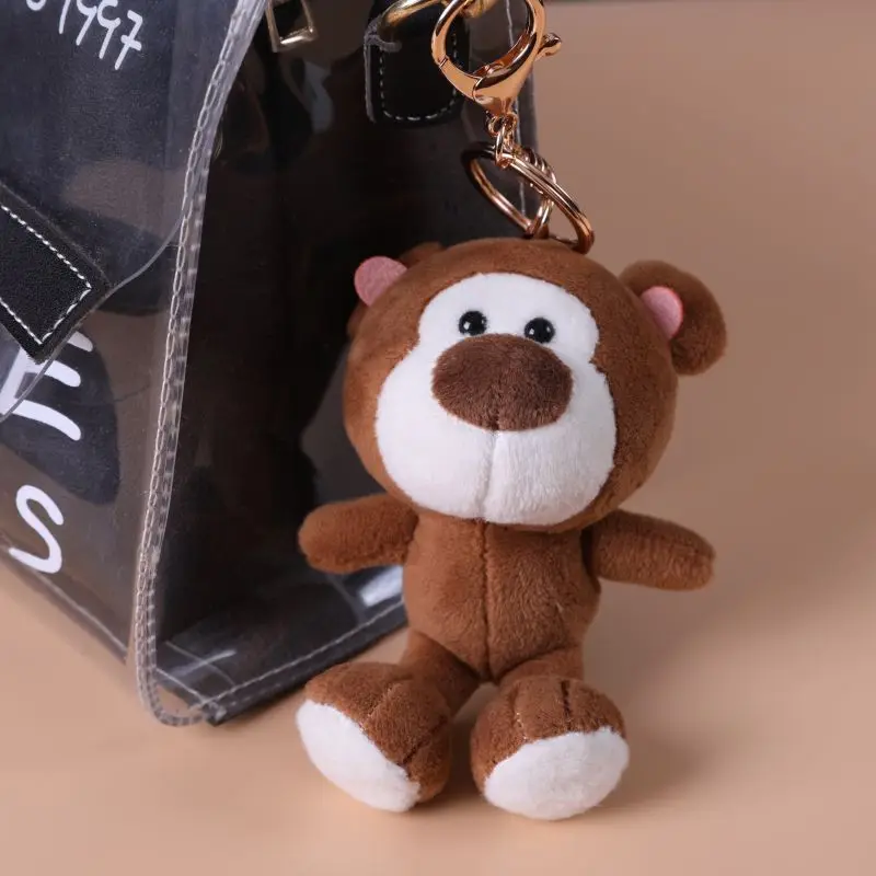 1Pcs Fun Cute Big Nose Bear Plush Keychain Funny Cute Bear Doll Pendant Backpack Decoration Charm Girls Kids Birthday Small Gift