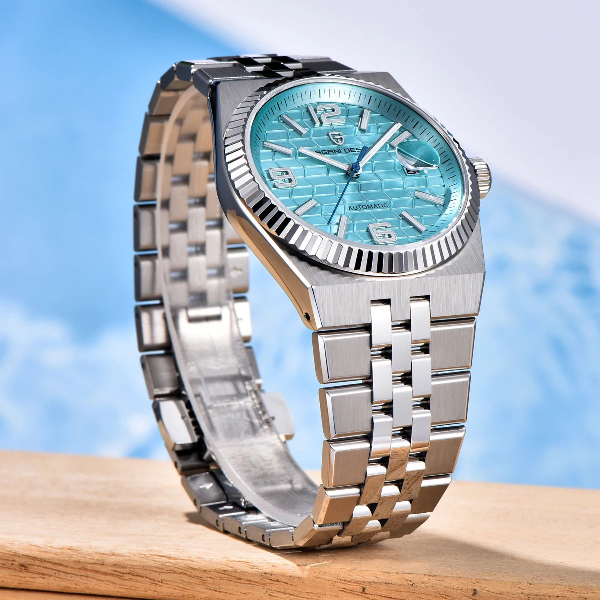 PAGANI DESIGN 2025 جديد الجليد الأزرق ساعة أوتوماتيكية للرجال الفاخرة ساعات المعصم الميكانيكية الرجال AR الياقوت كريستال ساعة رياضية الرجال #2