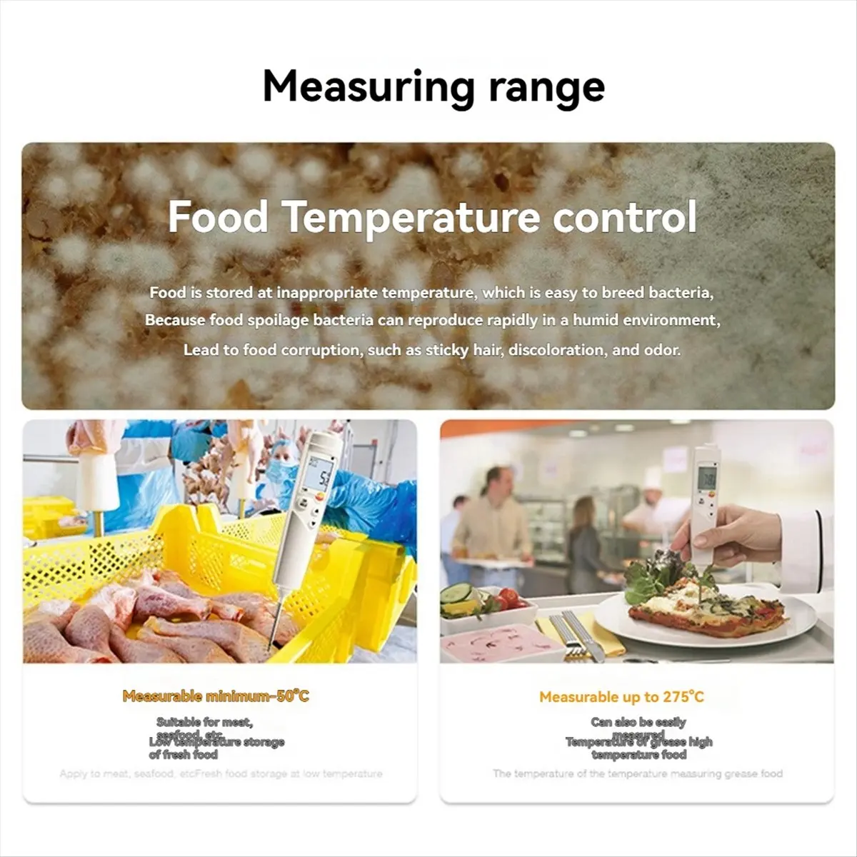 

Okay Folding Probe Thermometer Penetration LCD Digital Thermometer Food Safety Thermometer T103(-30°C-+220°C)0560 0103