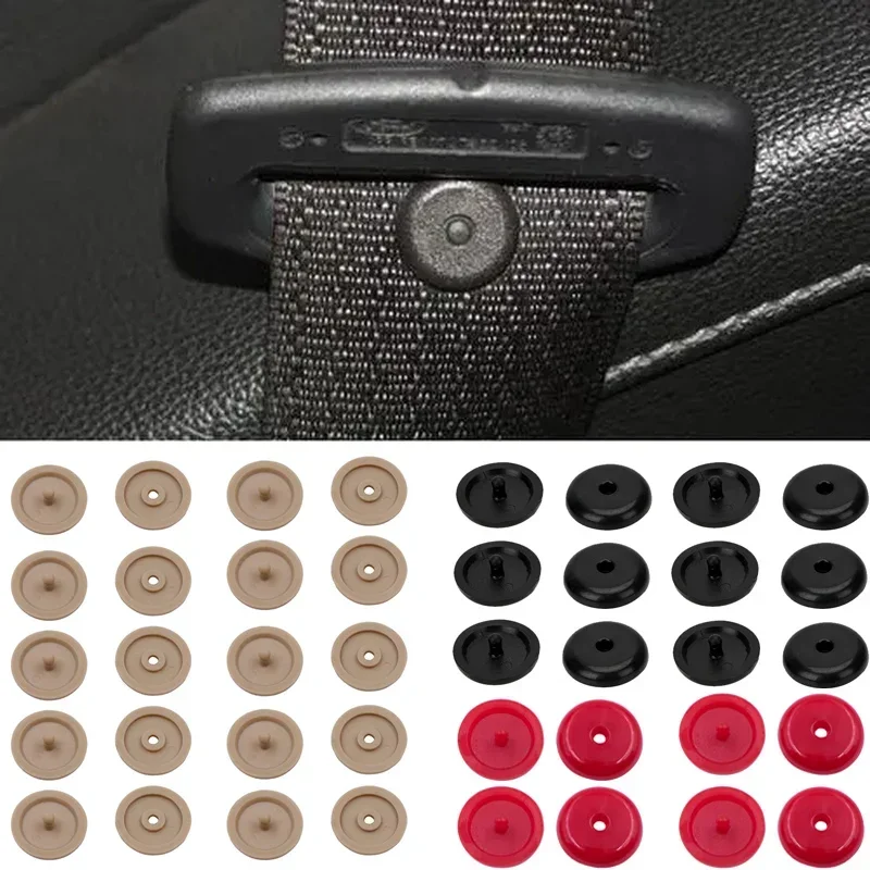 20Pcs Car Safety Seatbelt Stopper Buckle Seat Belt Spacing Limit Stop Anti-Slip Buttons Retainer Seat Belt Button Car Interior