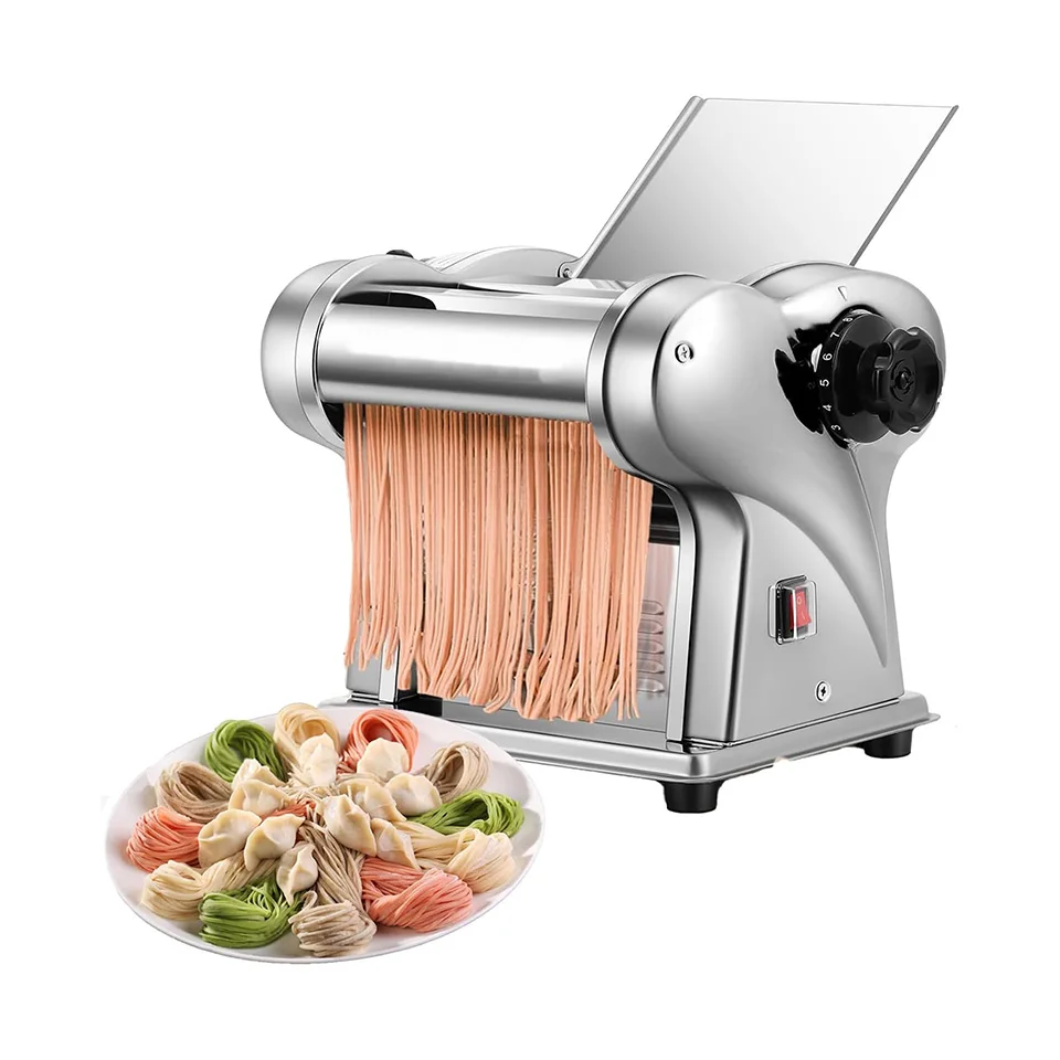 

FKM140-1L Electric Pasta Maker Machine 2 IN1 Pasta Dough Spaghetti Roller Noodle Pressing Machine Stainless Steel 135W