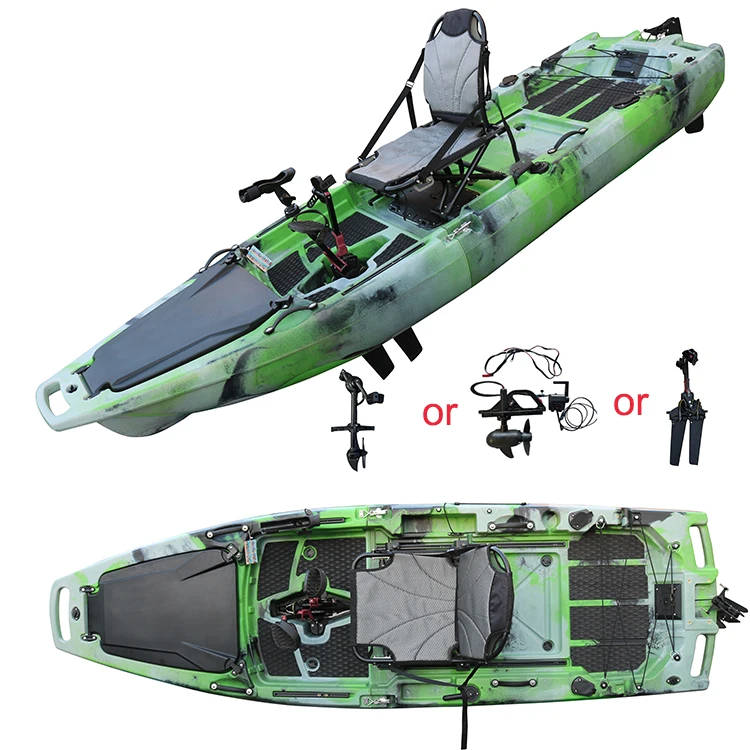 Vicking 9 Foot Ocean Fishing Kayak Pedal Drive 1 Person HDPE Propeller Canoe Modular Boat with Motor Ready
