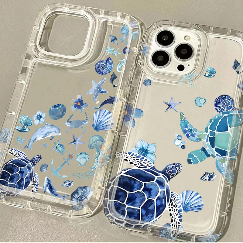 Ocean Blue Sea Turtle Organism Phone Case For Xiaomi POCO X6 X5 X4 GT X3 NFC F3 F5 F6 Pro M5S M6 Pro 5G C65 13T 12T 14 13 12 Pro