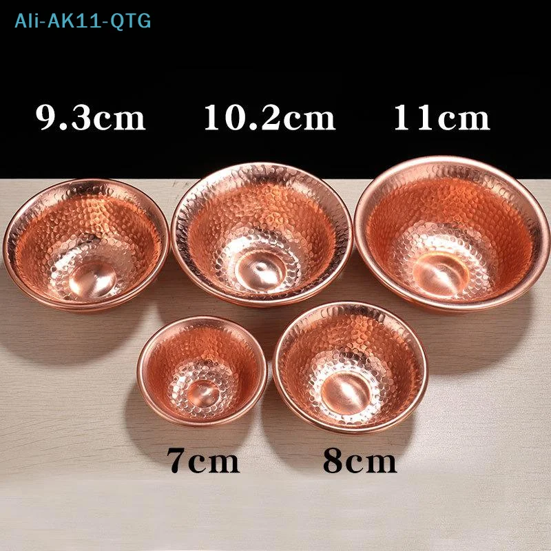 NEW Handcrafted Red Copper Water Supply Bowls With Hammered Texture And Multiple Sizes Perfect For Altar Offering Home Decor Use