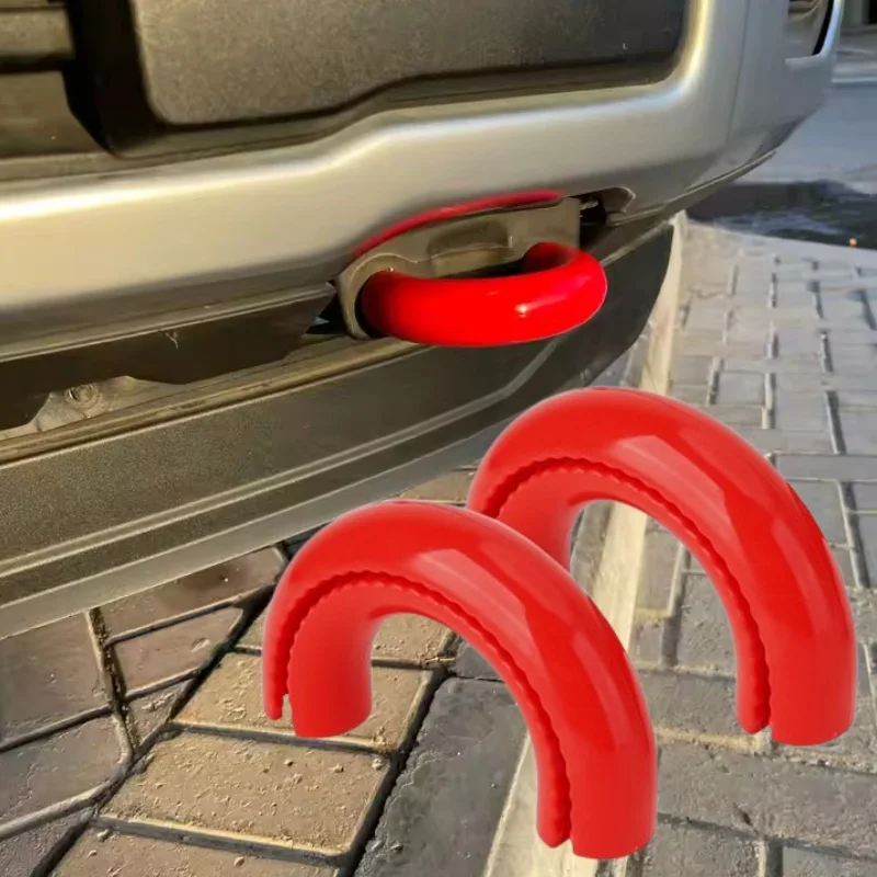2pcs Tow Hooks Covers For Ford F150 2004-2025 Tow Hook Sleeve Spare Parts Silicone Red/Blue Car Accessories Easy Install
