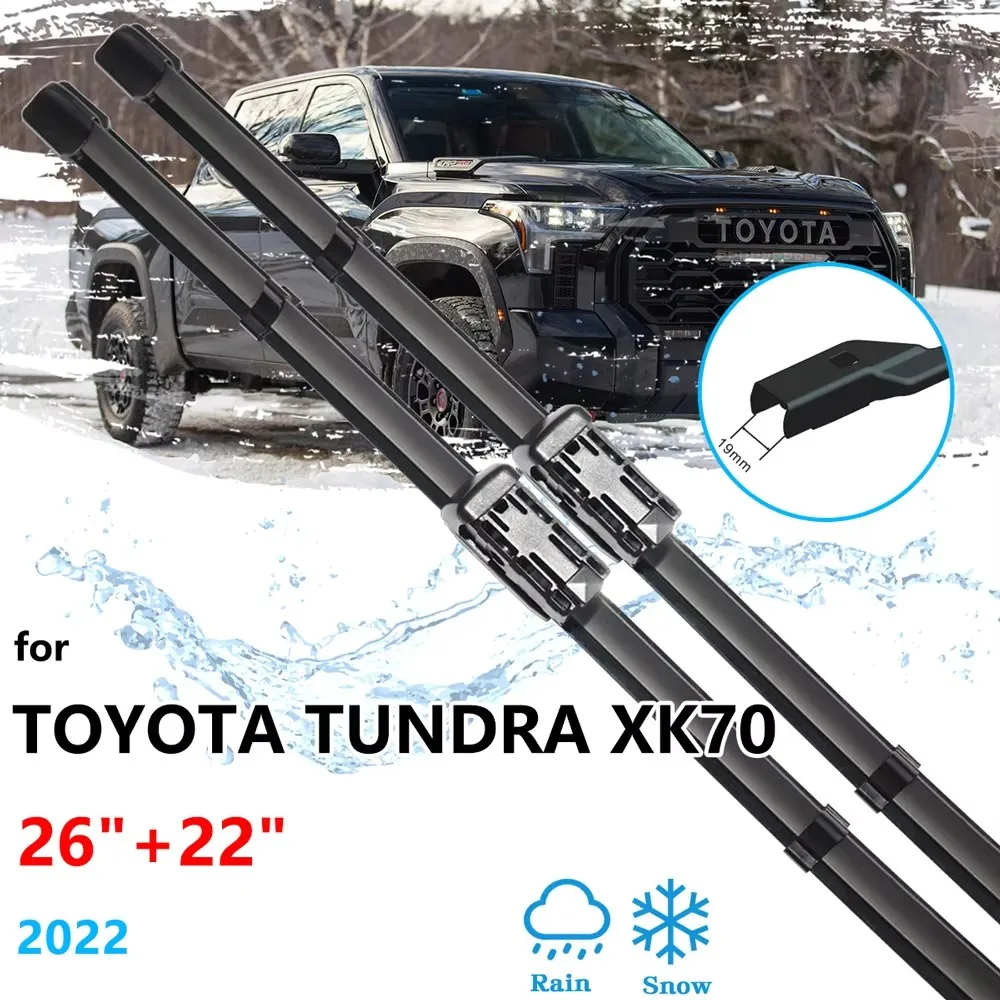 

2x For Toyota Tundra XK70 2022 Front Wiper Blades Rubber Window Windshield Windscreen Cleaning Brushes Washers Auto Accessories