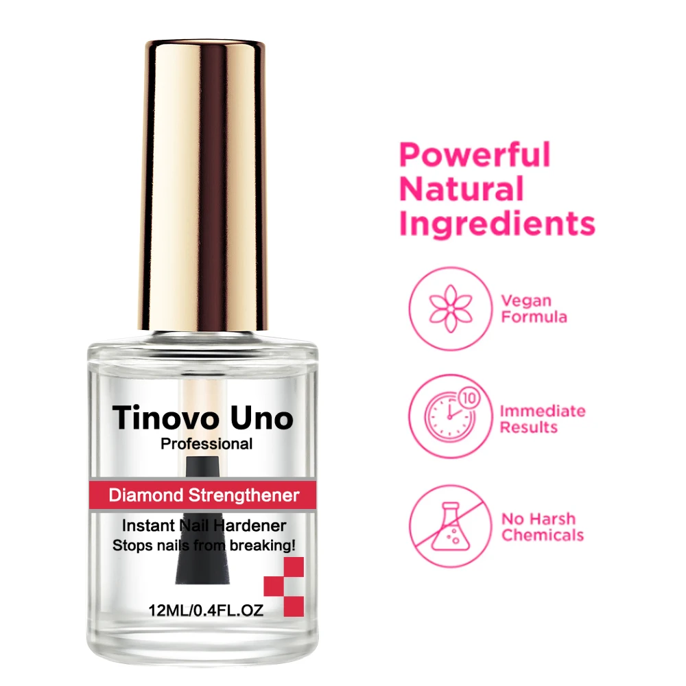 Tinovo Uno Diamant Nagel Versteviging Instant Nagel Verharder Regelmatige Glans Top Coat Natuurlijke Droge Lak Afwerking Voor Reparatie Dunne Nagel