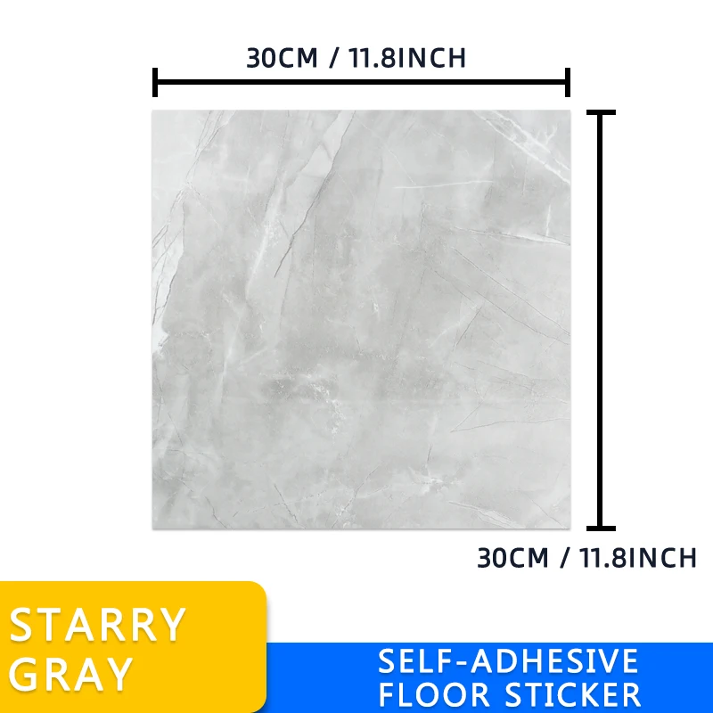 20pcs 30*30cm PVC Imitation Marble Floor Stickers Self-adhesive Wall Stickers Waterproof Bathroom Decoration Decals