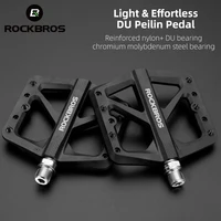 Pedales de bicicleta ROCKBROS, pedales de bicicleta antideslizantes ultraligeros con rodamiento DU de nailon, pedales de bicicleta de montaña de pie grande, accesorios para ciclismo