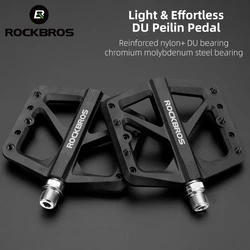 ROCKBROS Bike Pedals Nylon DU Bearing Ultra-light Mountain Non-Slip Bicycle Pedals Big Foot Road MTB Pedals Cycling Accessories