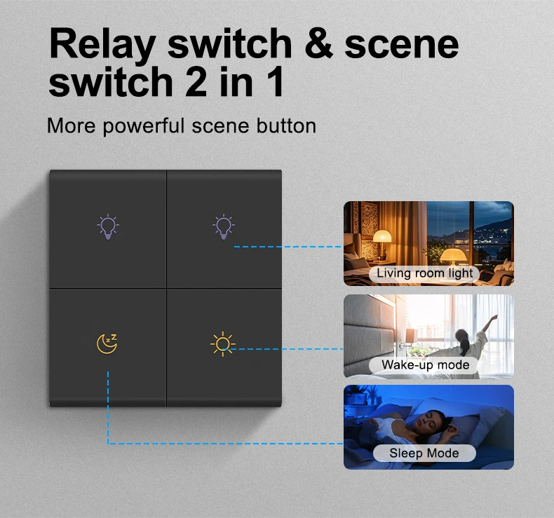 Golden Security Friendly Smart Zigbee 1 2 3 4 8 Way Wall Switch Two-way Voice Control Works with Alexa Google Home APP