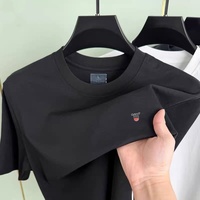 New high-end brand men's short sleeved round neck top summer fashion hot selling boutique embroidered Korean style loose T-shirt