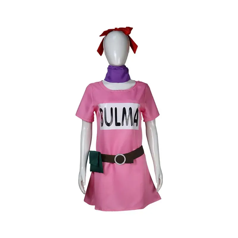 Anime Bulma Costume Cosplay Abito rosa Uniforme Ragazze Kawaii Set completo Abiti per Halloween Carnevale Festa in maschera Donne adulte