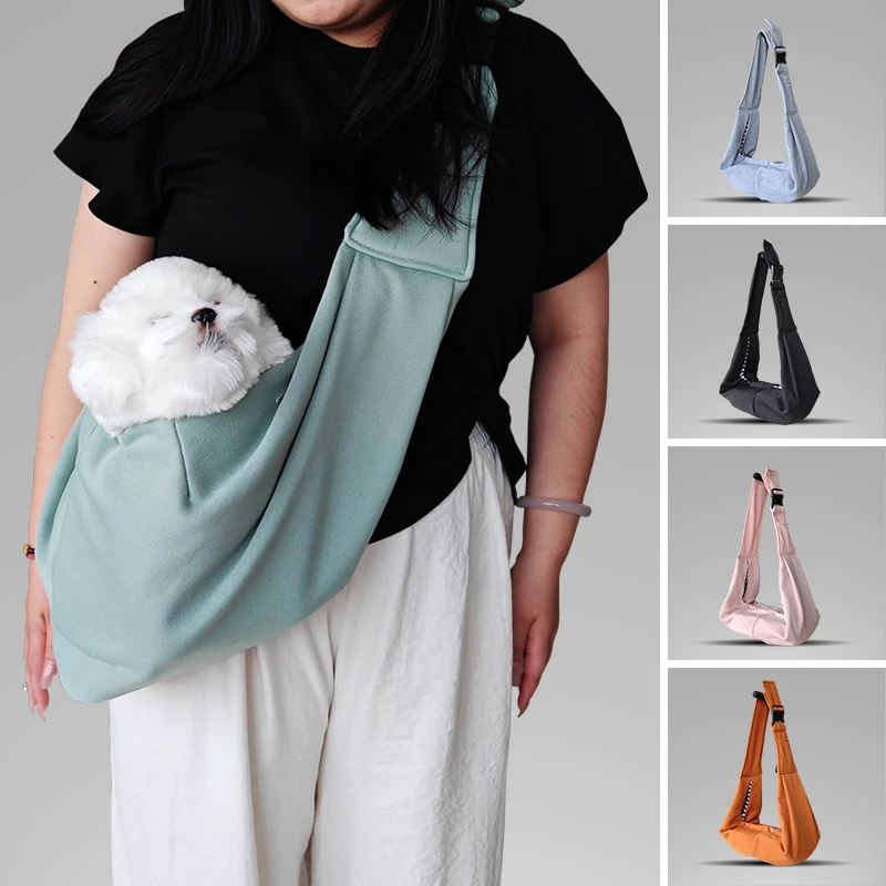 Pet-Friendly Fabric Foldable Cat Bag Single Shoulder Crossbody Dog Backpack Portable Bag Perfect for Holiday Photos