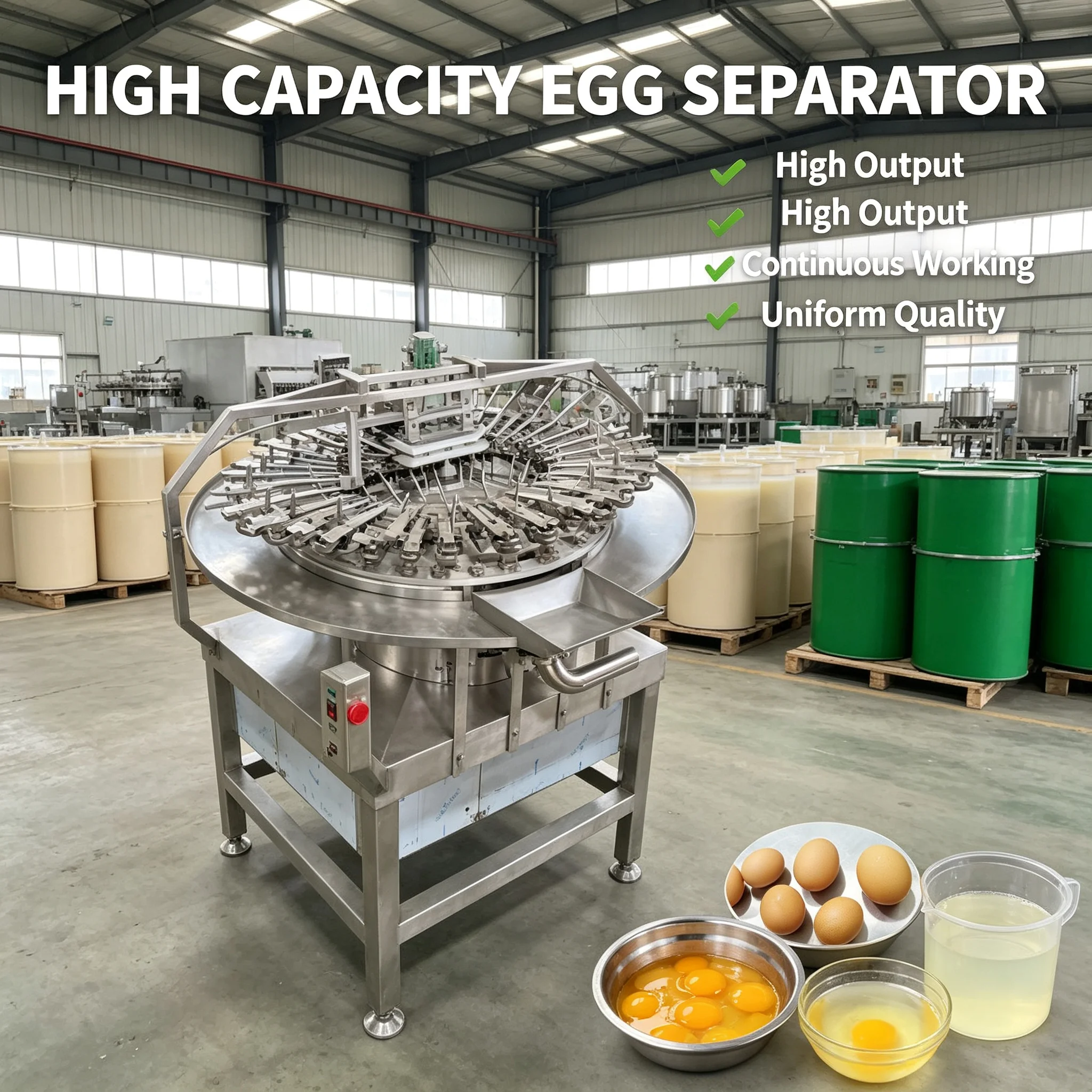 Egg Breaking Separator Machine Commercial SUS304 For Cake Factory Egg Liquid Line Customized
