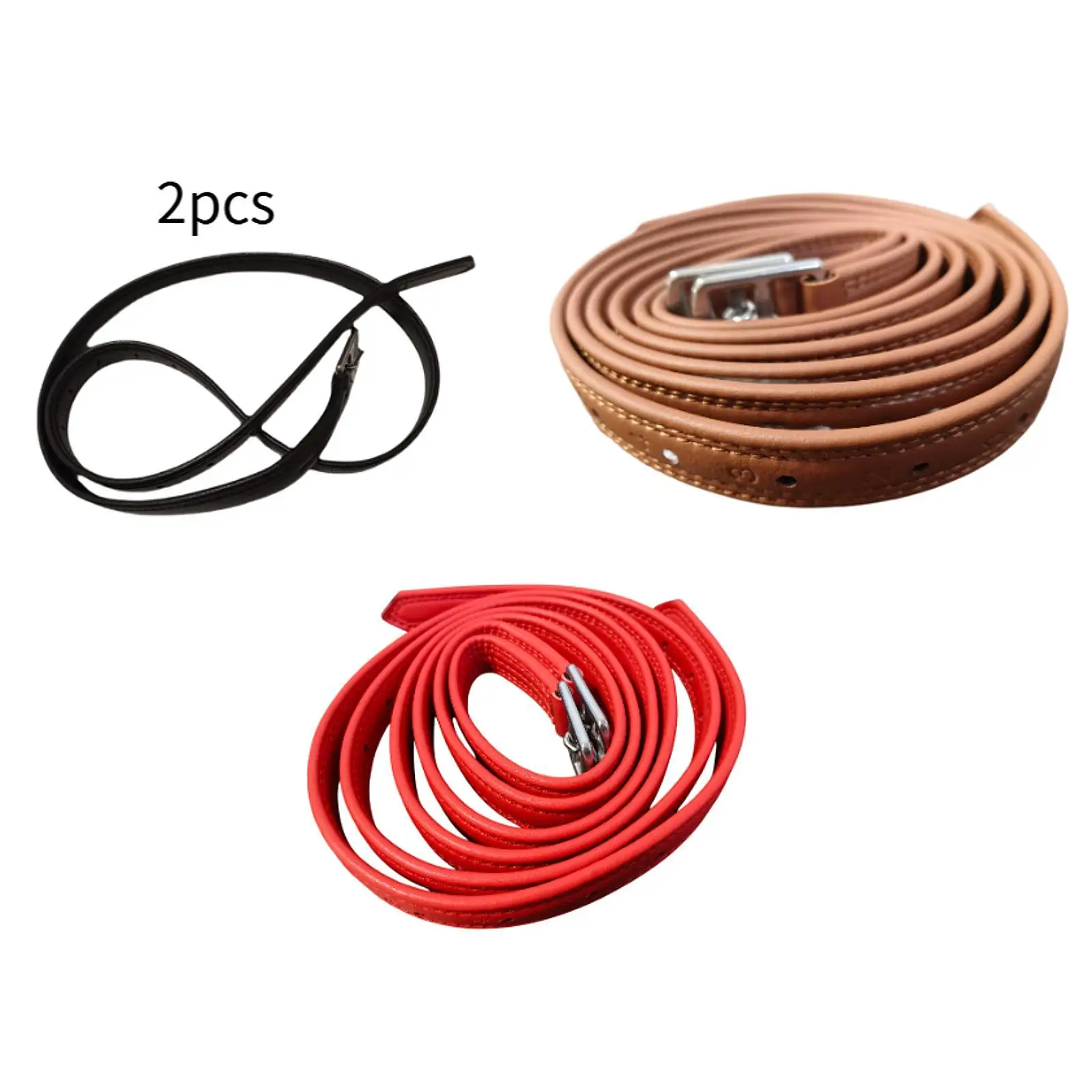 

2x English Stirrup Leathers 55.12inch Length with Stainless Steel Buckles